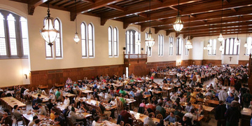 Commercial dining hall with seating for 500 at Golden Gateway campus